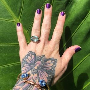 Pariba spinel ring adjustable sterling silver 7